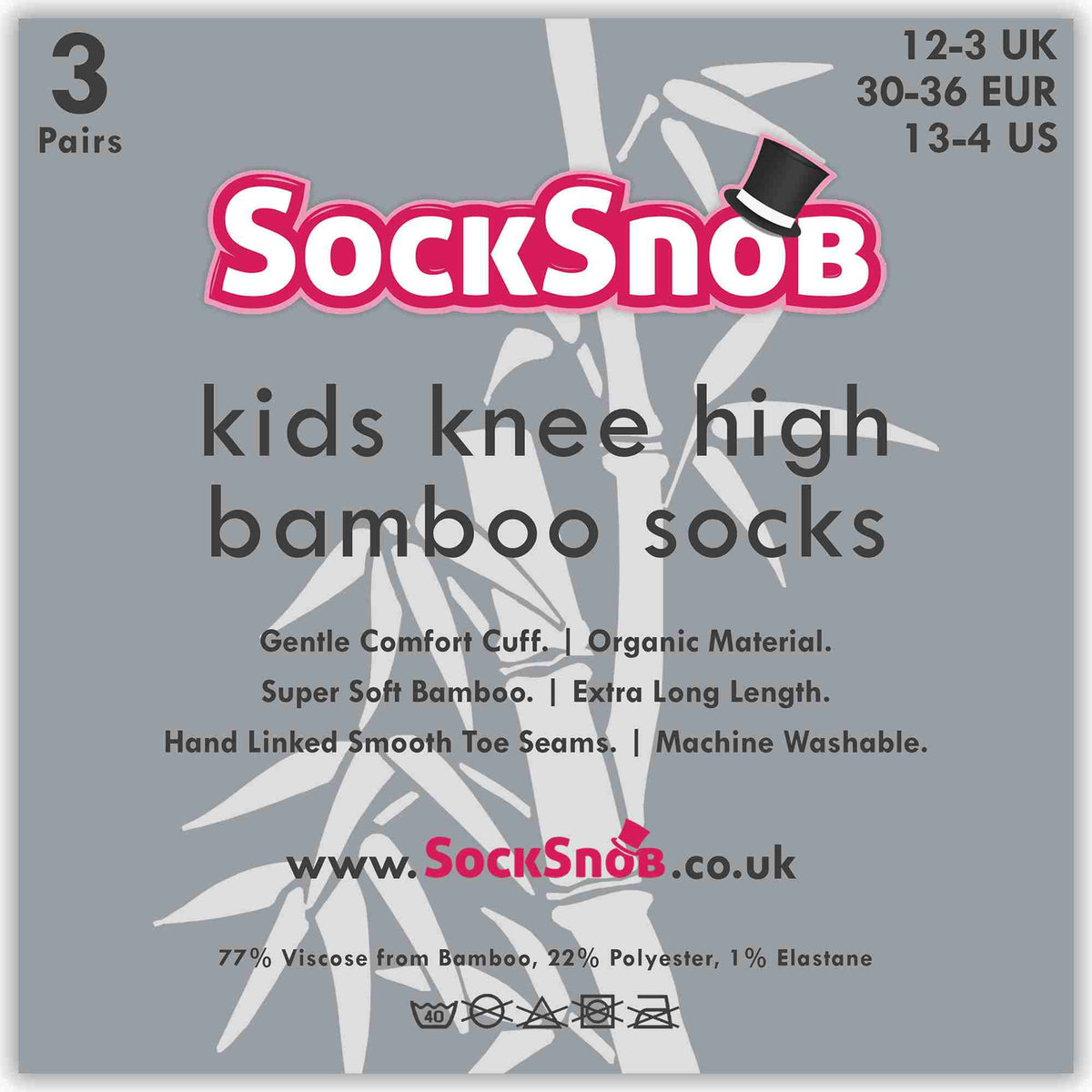 3 Pack Girls Knee High Long Plain Soft Breathable Bamboo Socks