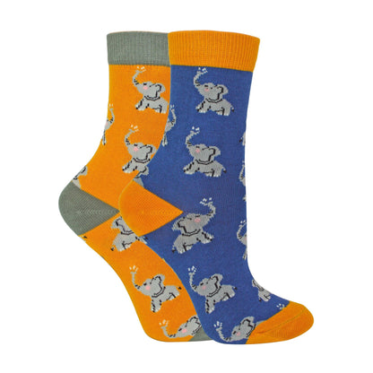 2 Pack Boys Animal Pattern Soft Breathable Bamboo Socks