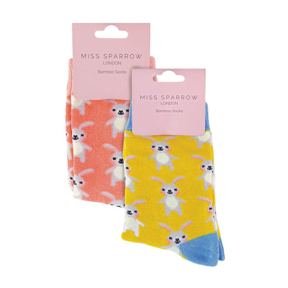 2 Pack Girls Animal Pattern Soft Breathable Bamboo Socks