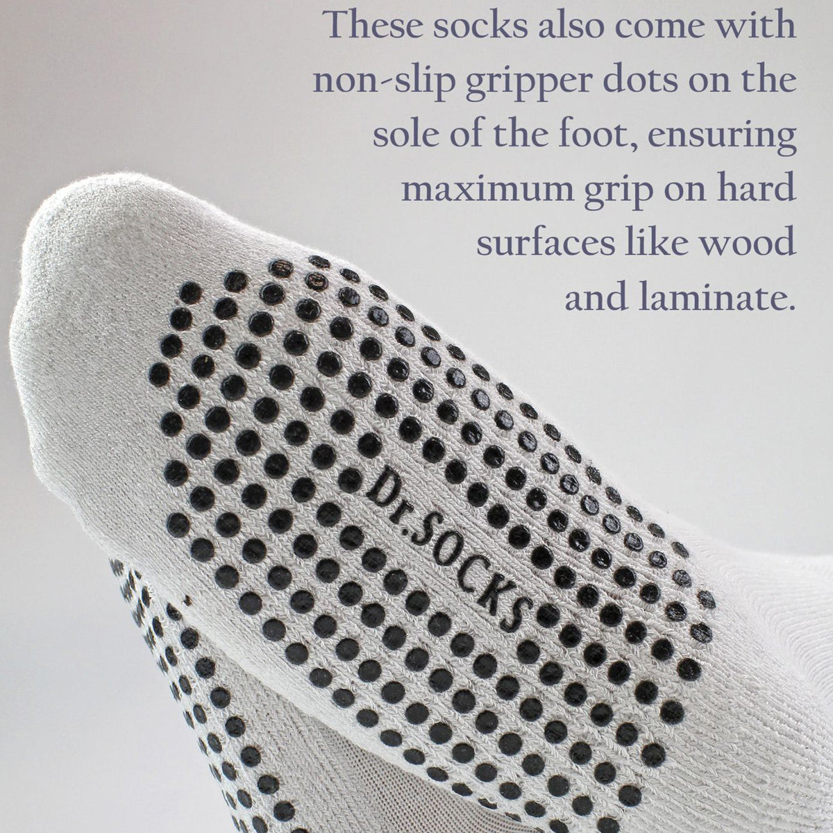 4 Pack Long Bamboo Diabetic Socks With Grips for Men and Women