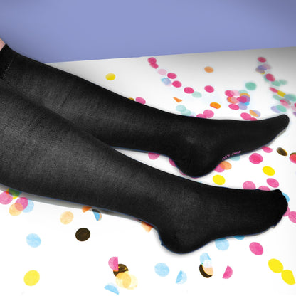 2 Pack Ladies Extra Long Patterned Knee High Bamboo Socks