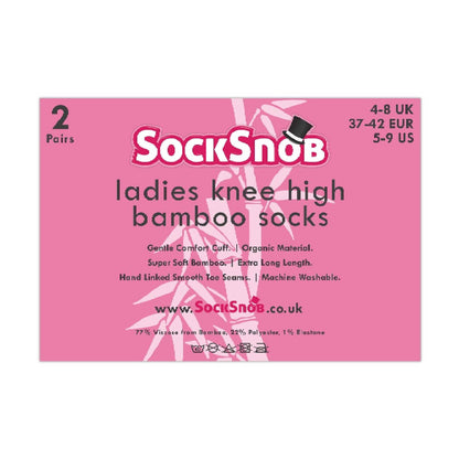2 Pack Ladies Rainbow Knee High Bamboo Socks