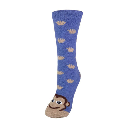 1 Pack Ladies Fluffy Animal Pattern Slipper Socks with Grips