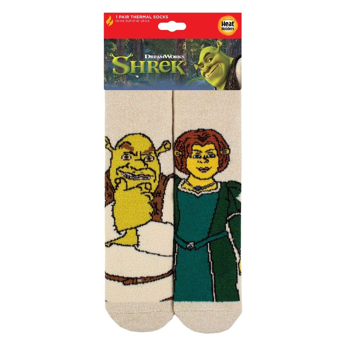 Ladies Thermal Shrek Patterned Socks with Soft Brushed Lining