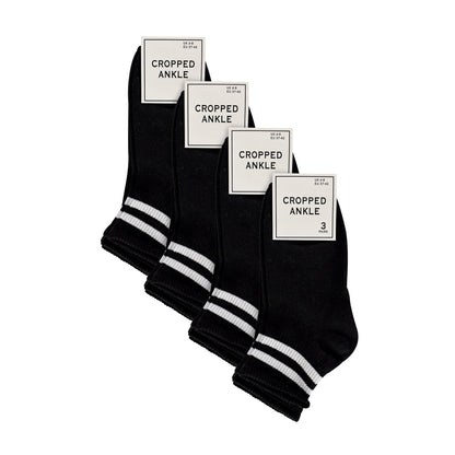 12 Pack Ladies Ankle Cotton Striped Socks
