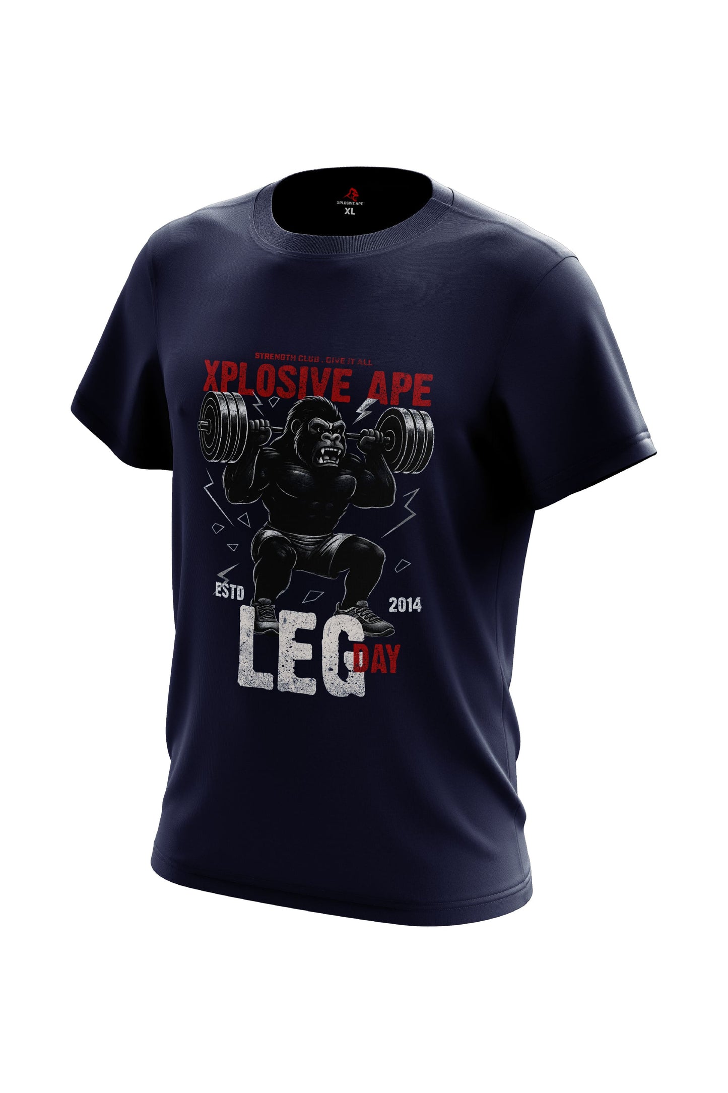 XAPE Leg Day V4 Tee - Navy Xplosive Ape