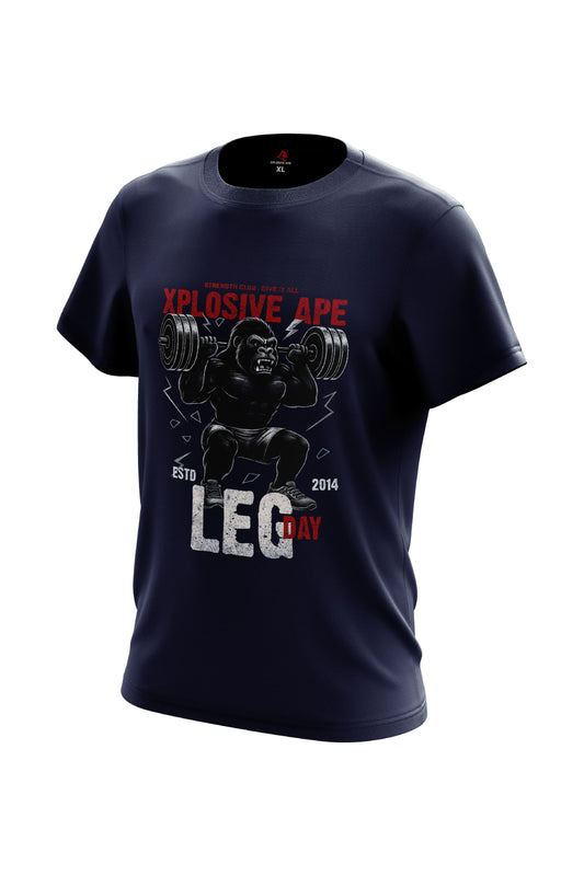 XAPE Leg Day V4 Tee - Navy Xplosive Ape
