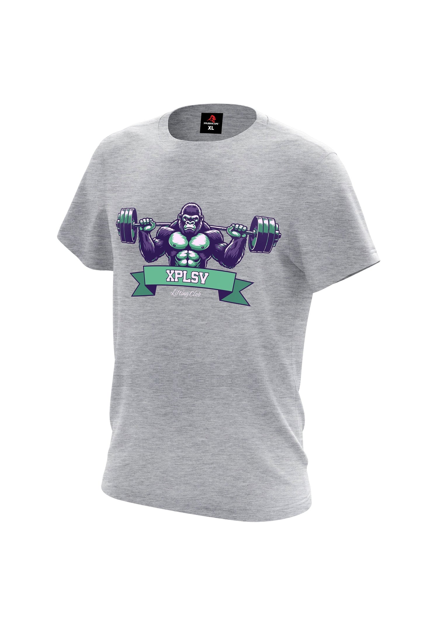 XAPE Lifting Club V3 Tee - Sports Grey Xplosive Ape