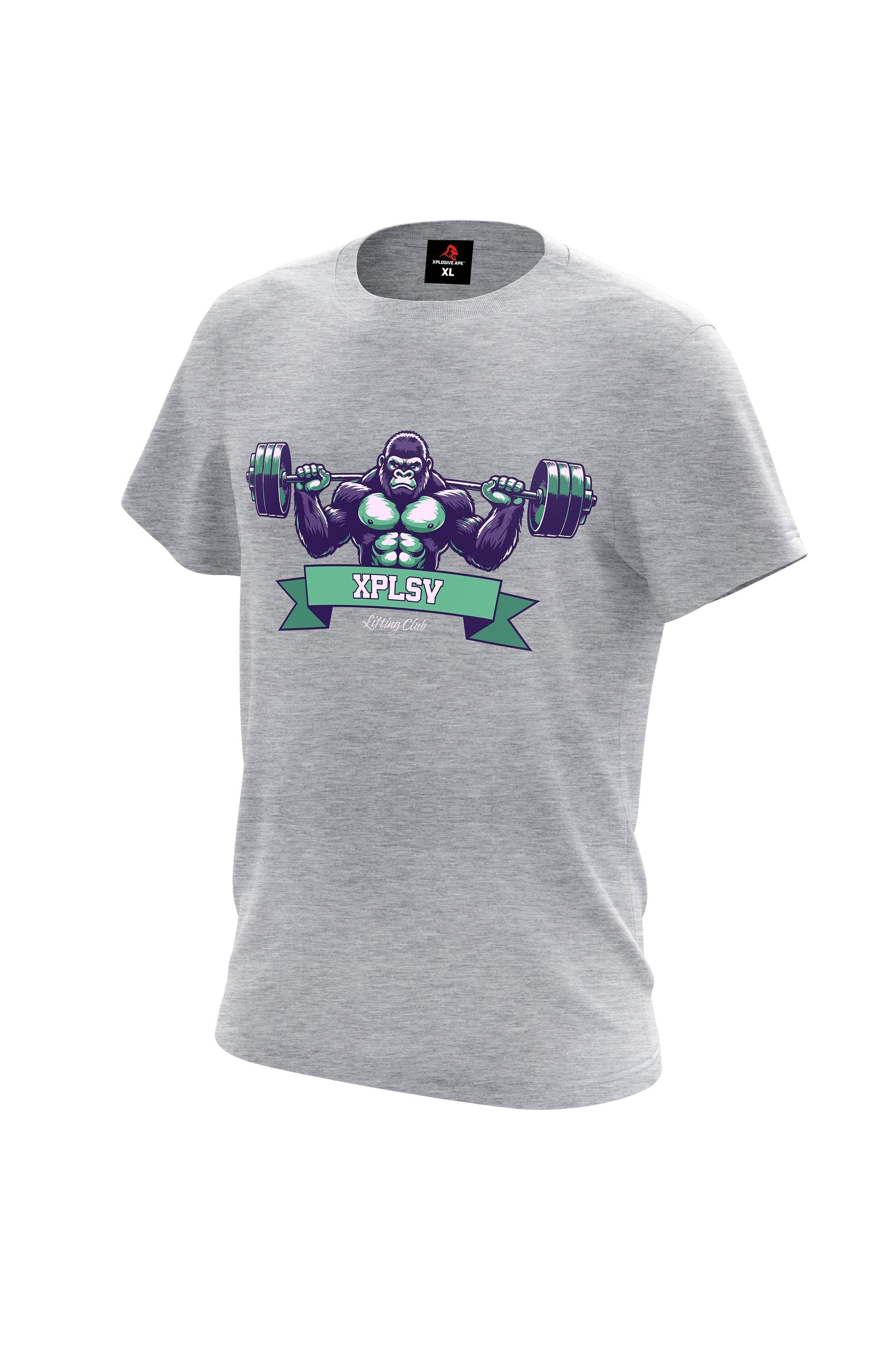 XAPE Lifting Club V3 Tee - Sports Grey Xplosive Ape
