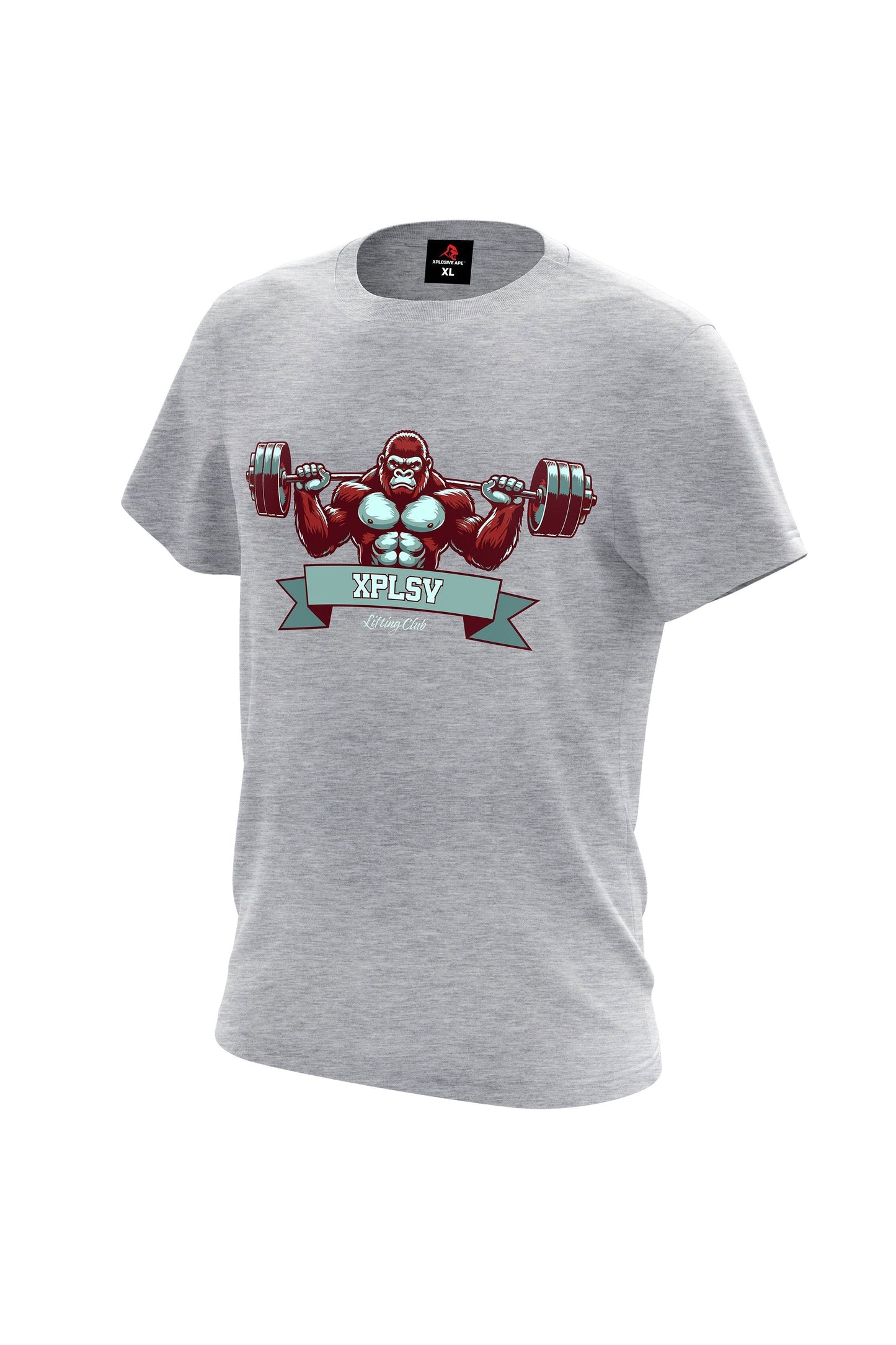 XAPE Lifting Club V1 Tee - Sports Grey Xplosive Ape