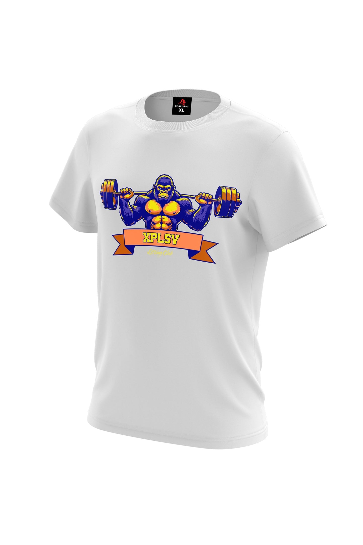 XAPE Lifting Club V2 Tee - White Xplosive Ape