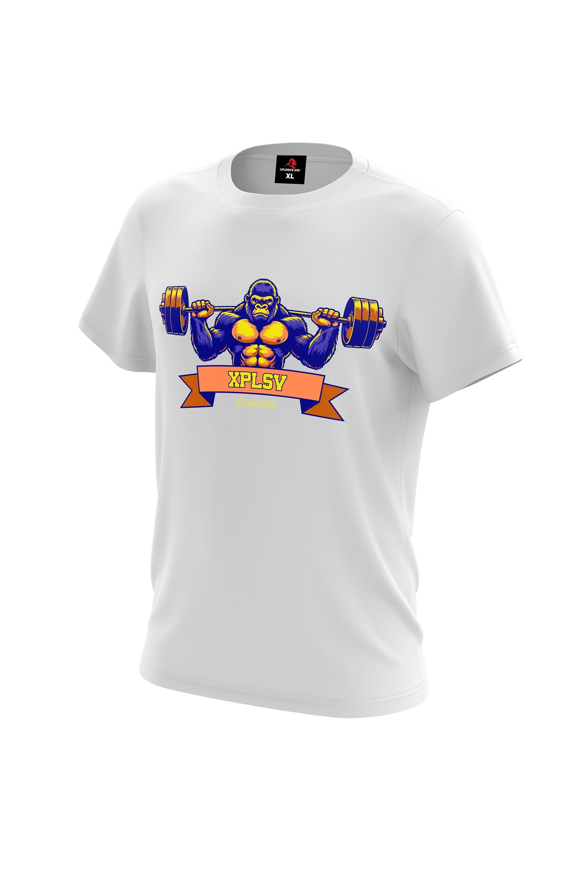 XAPE Lifting Club V2 Tee - White Xplosive Ape