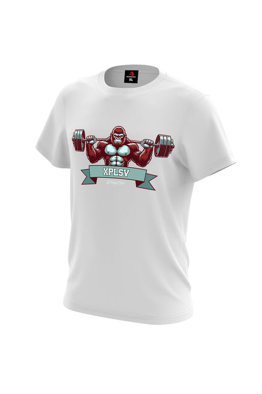 XAPE Lifting Club V1 Tee - White Xplosive Ape