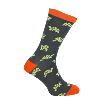 1 Pack Mens Novelty Grey Turtle Bamboo Socks