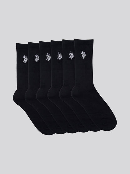 Mens Five Pack Classic Sports Socks in Black