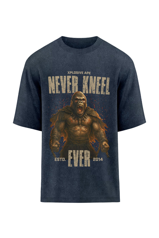 XAPE Never Kneel Oversized Tee - Acid Wash Black Xplosive Ape