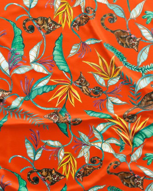Boys Short Pyjamas - Night Monkeys Orange