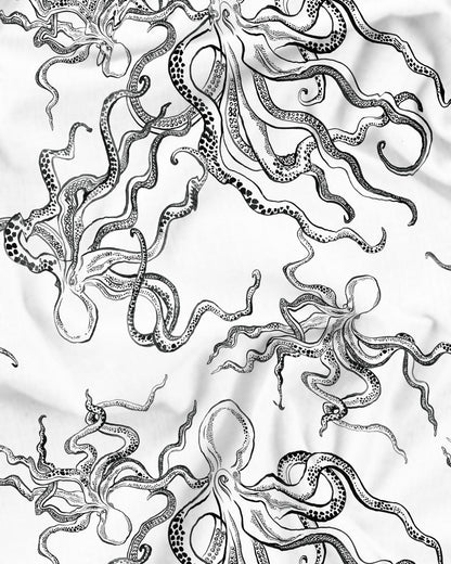 Womens Short Pyjamas - Octopus White