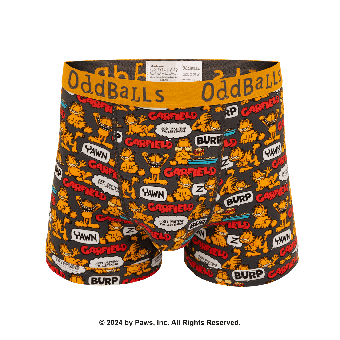Boxer briefs with Garfield cartoon character pattern