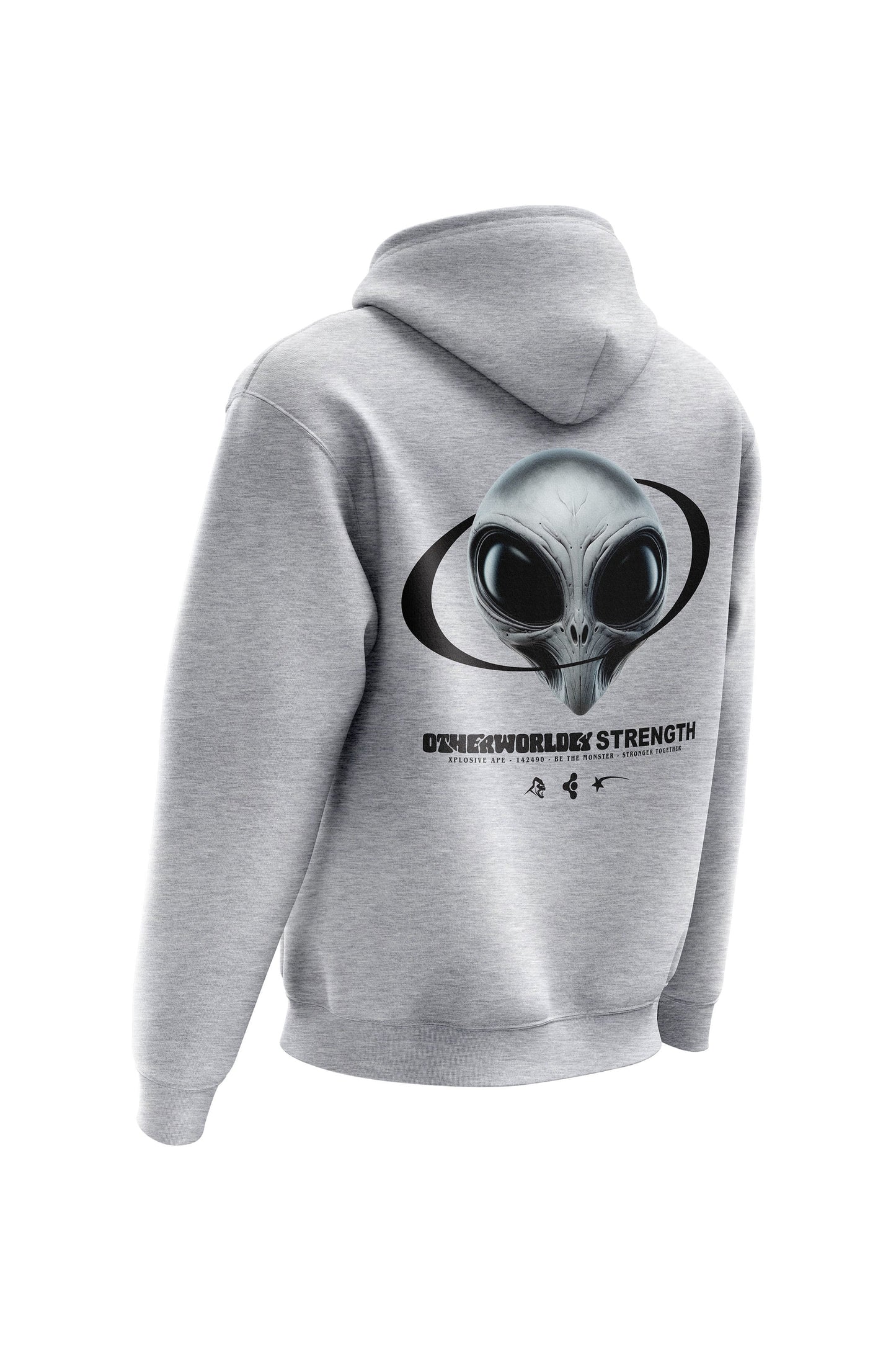 XAPE Otherworldly Strength Hoodie - Heather Grey Xplosive Ape