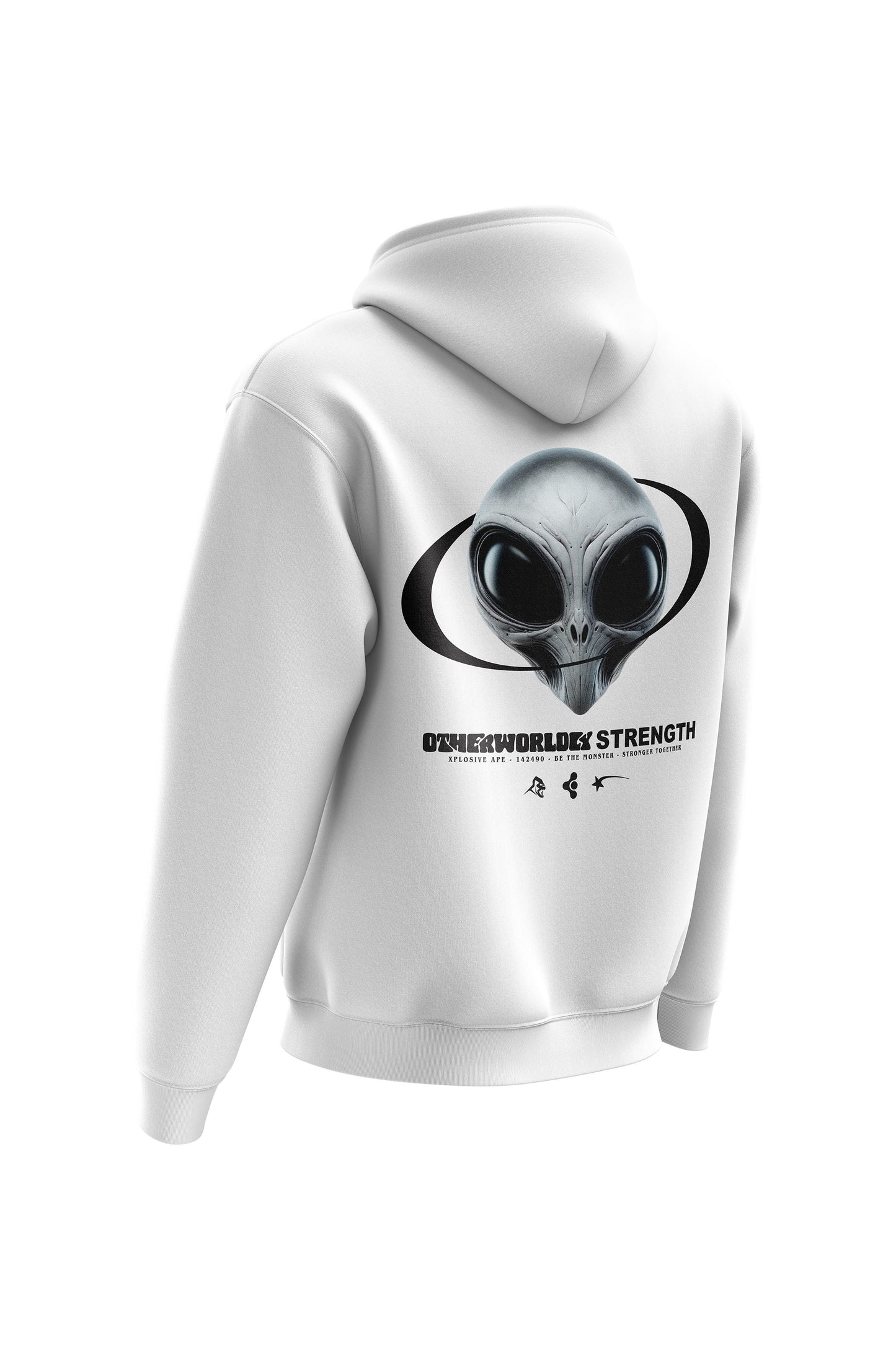 XAPE Otherworldly Strength Hoodie - White Xplosive Ape