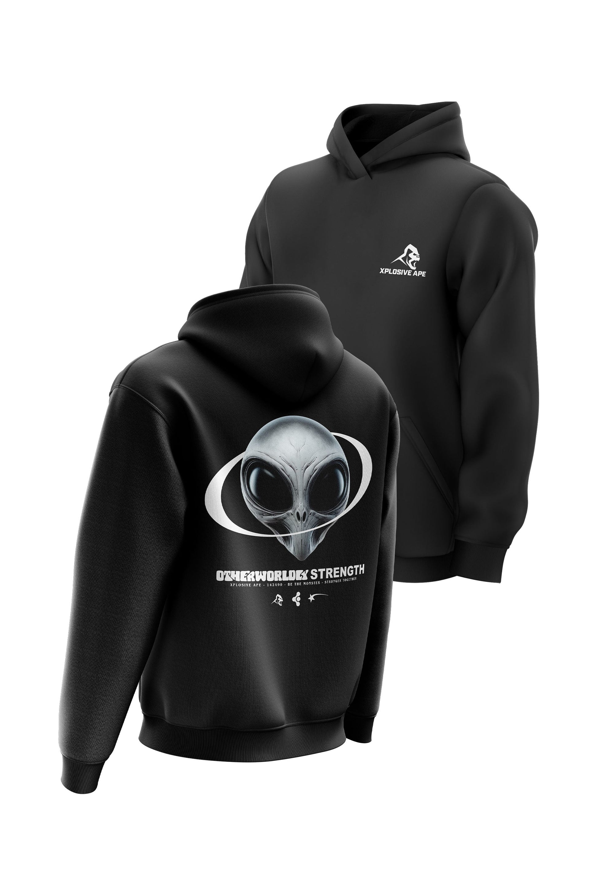 XAPE Otherworldly Strength Hoodie - Black Xplosive Ape