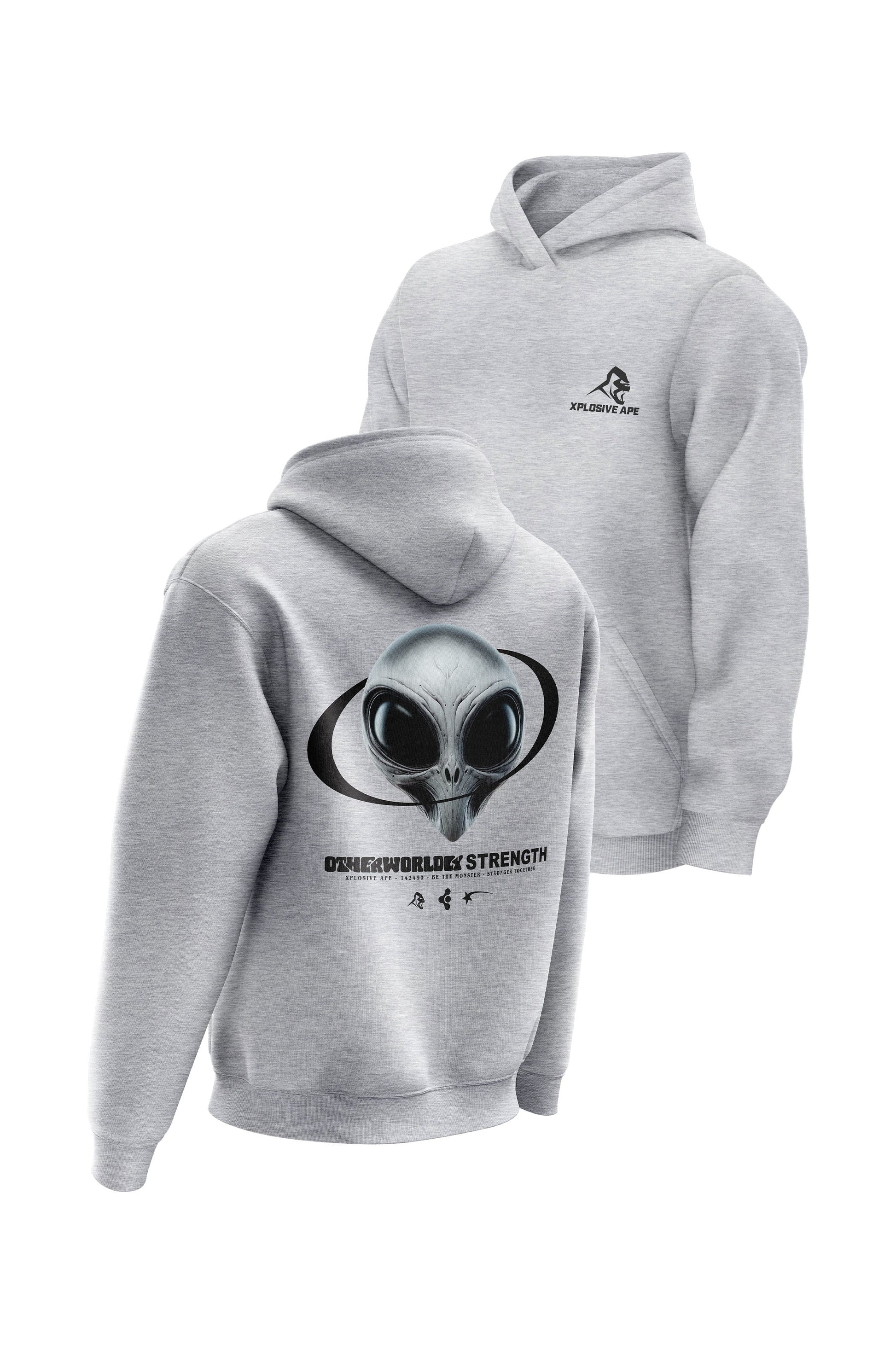 XAPE Otherworldly Strength Hoodie - Heather Grey Xplosive Ape