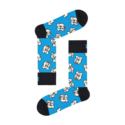1 Pack Mens & Ladies Cotton Blue Doggo Design Socks