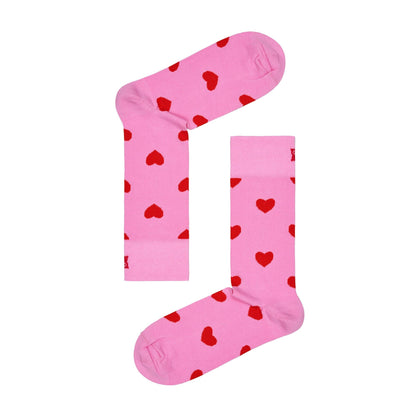 1 Pack Unisex Cotton Pink Valentines Heart Design Socks