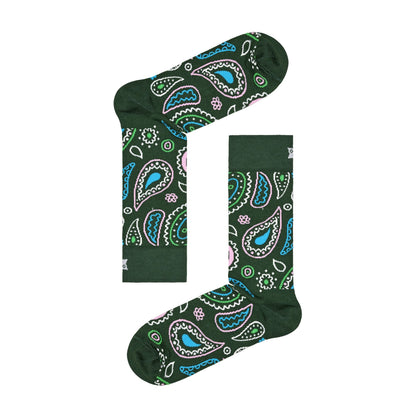 1 Pack Mens & Ladies Cotton Green Paisley Design Socks