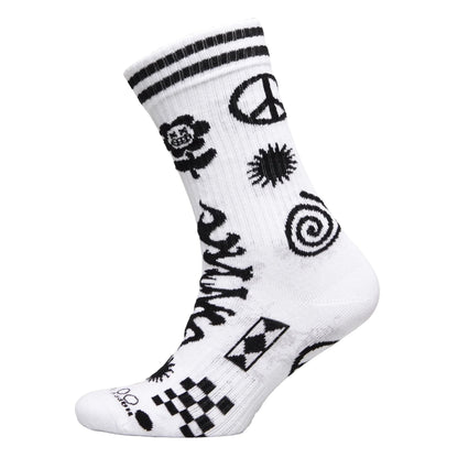 Patchwork Rave Breathable Ribbed Socks for Men and Women