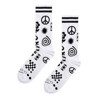 Patchwork Rave Breathable Ribbed Socks for Men and Women