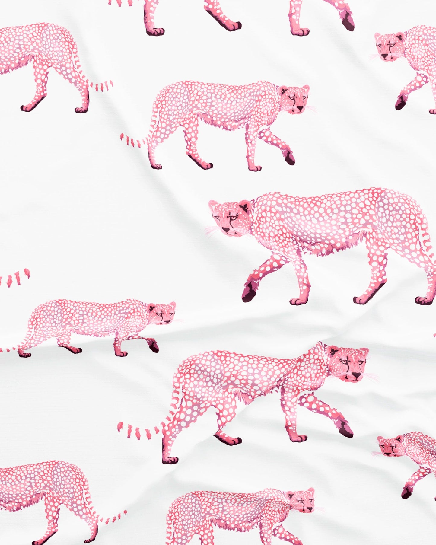 Womens Long Pyjamas - Pink Cheetahs