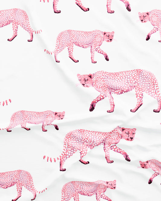Womens Long Pyjamas - Pink Cheetahs