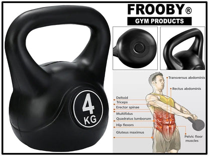 4-20kg Gym Vinyl Kettlebells FROOBY
