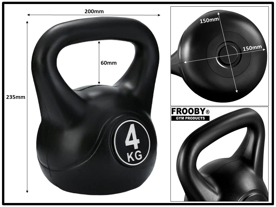 4-20kg Gym Vinyl Kettlebells FROOBY