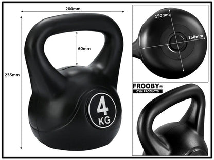 4-20kg Gym Vinyl Kettlebells FROOBY