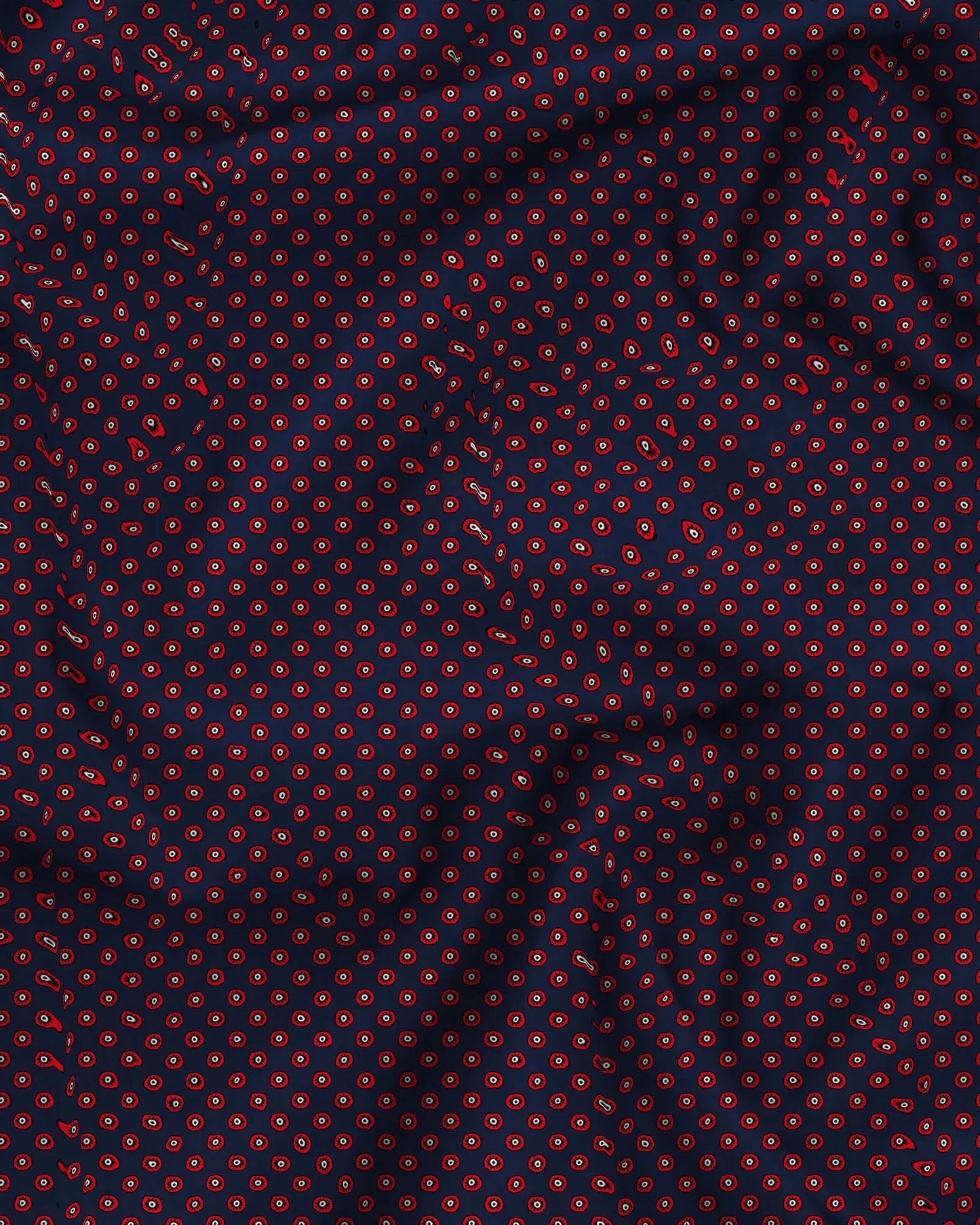 Mens Boxer Shorts - Red Poppy Circles on Navy