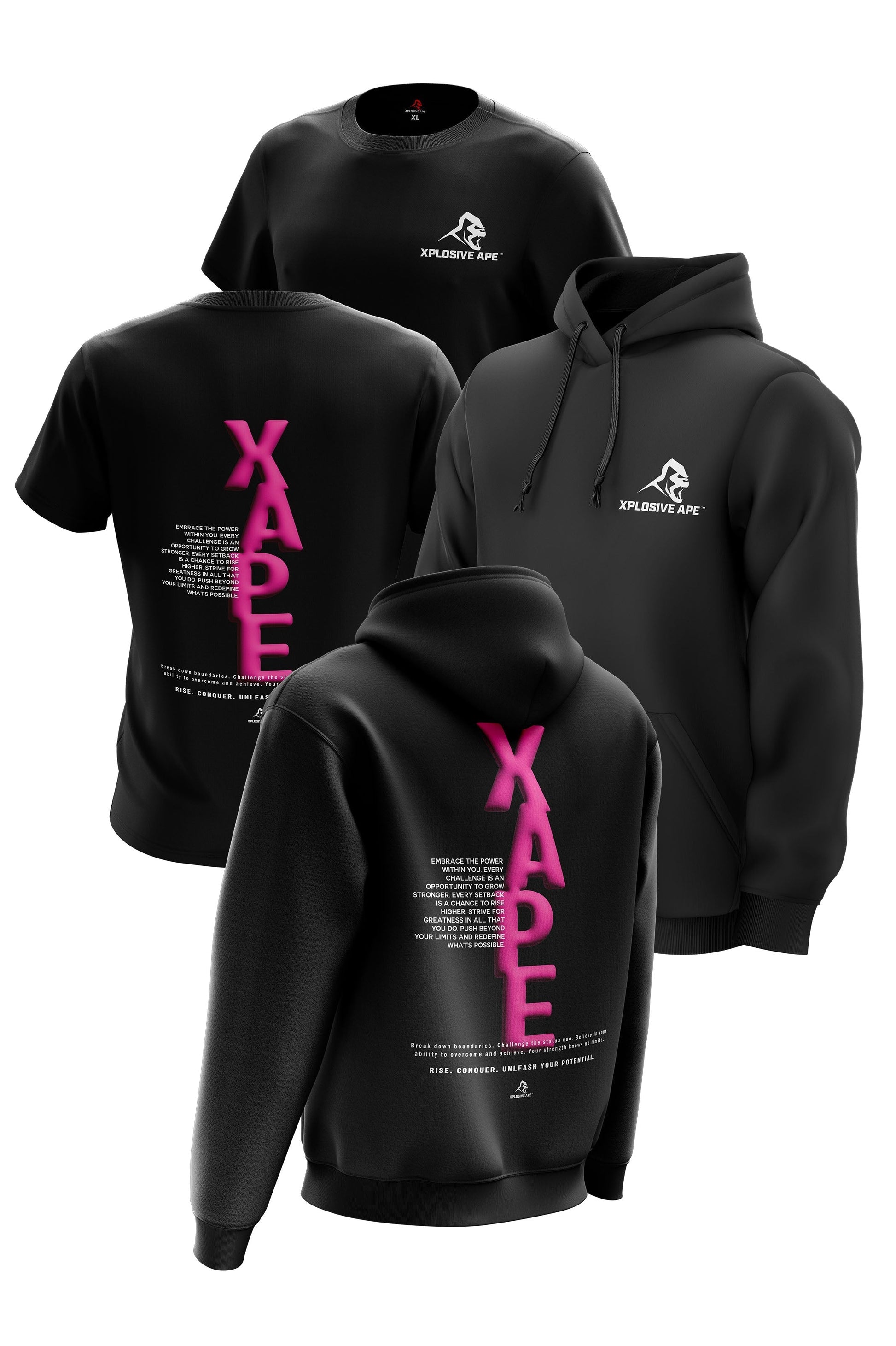 XAPE Potential V2 Hoodie & Tee Combo - Black Xplosive Ape
