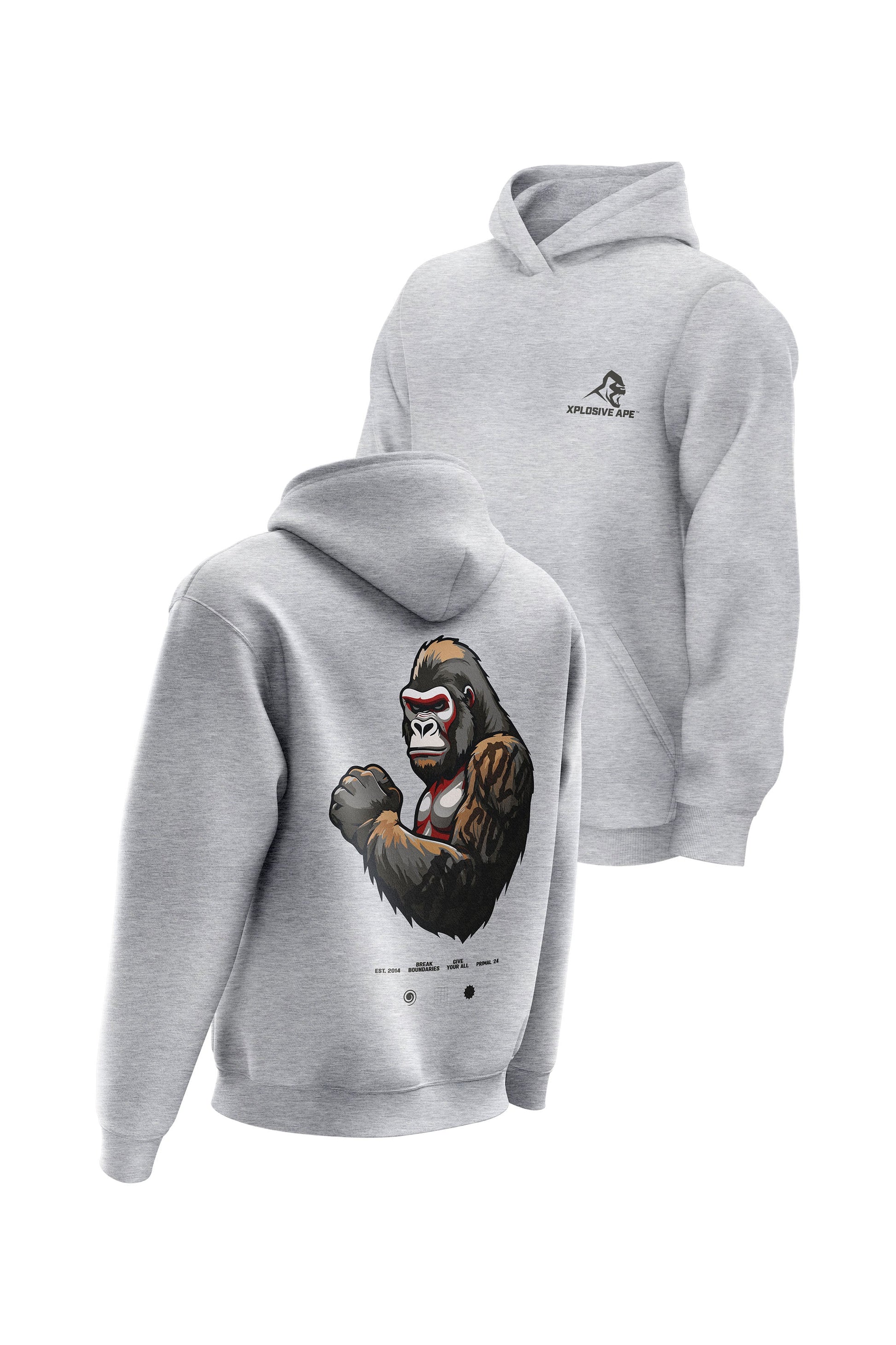XAPE Powerhouse V3 Hoodie - Heather Grey Xplosive Ape