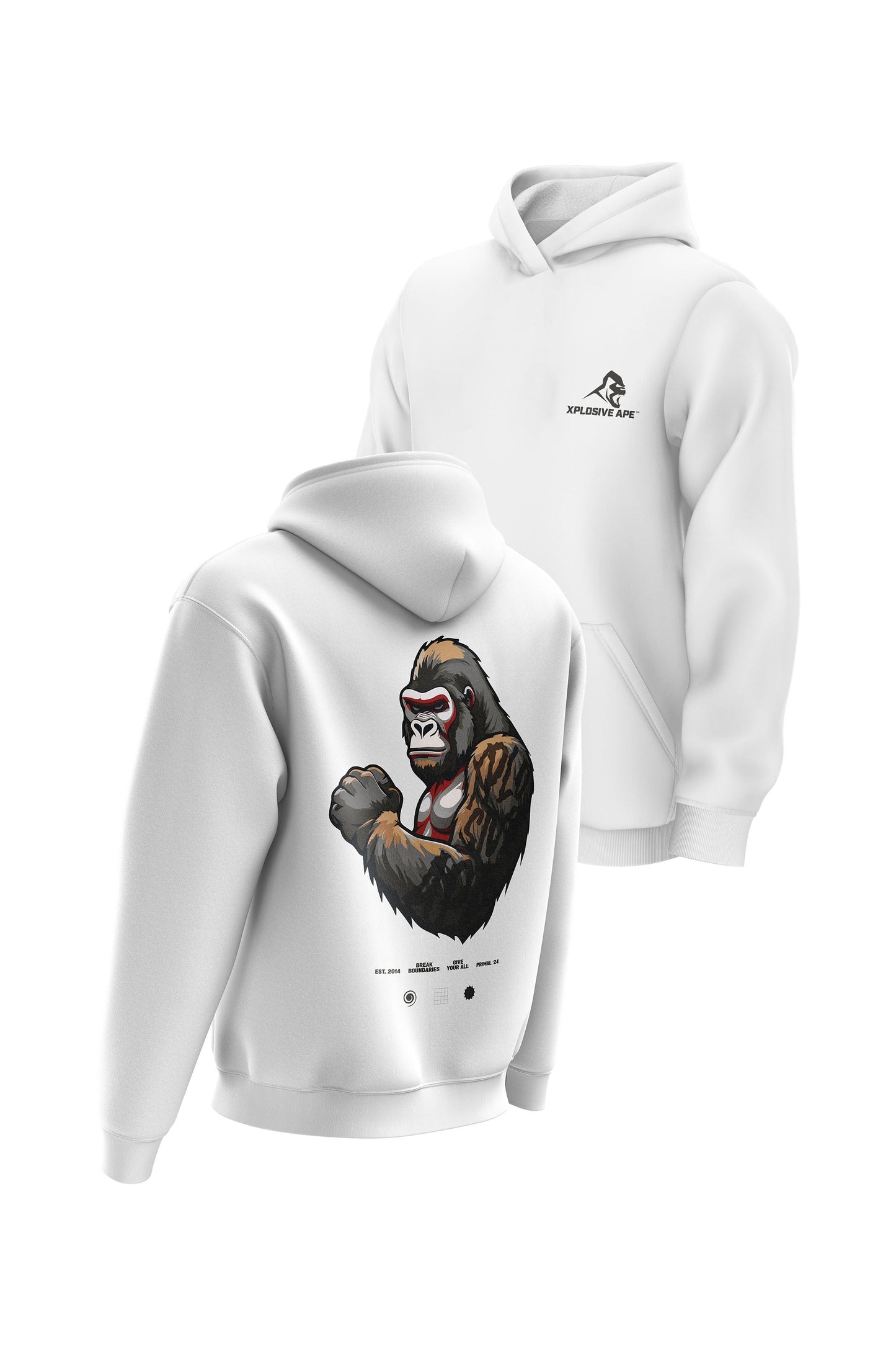 XAPE Powerhouse V3 Hoodie - White Xplosive Ape