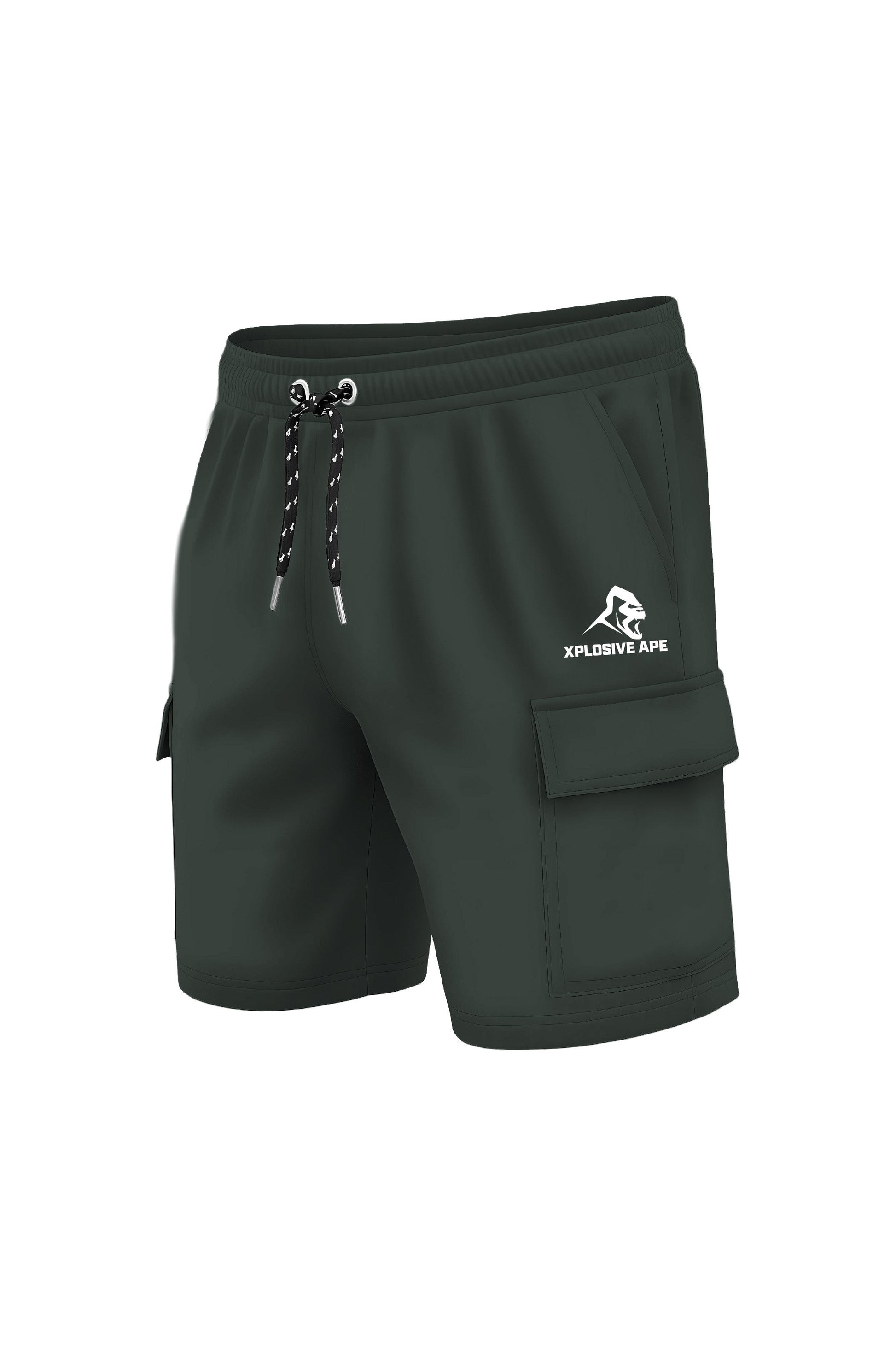 XAPE Prime  Cargo Shorts - Dark Green Xplosive Ape
