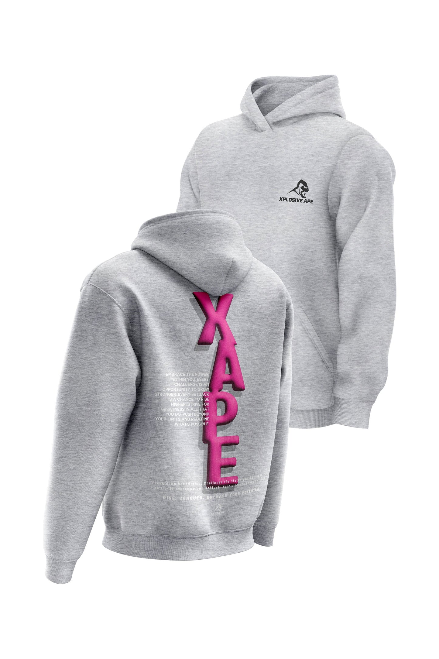 XAPE Potential V2 Hoodie - Heather Grey Xplosive Ape