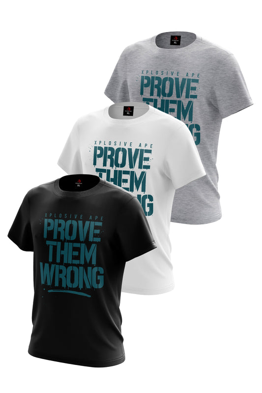 XAPE Prove Them Wrong 3 Tees Pack - White/Sports Grey/Black Xplosive Ape