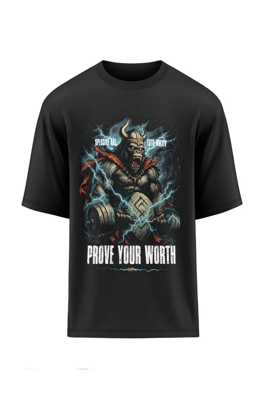 XAPE Prove Your Worth  Oversized Tee - Black Xplosive Ape