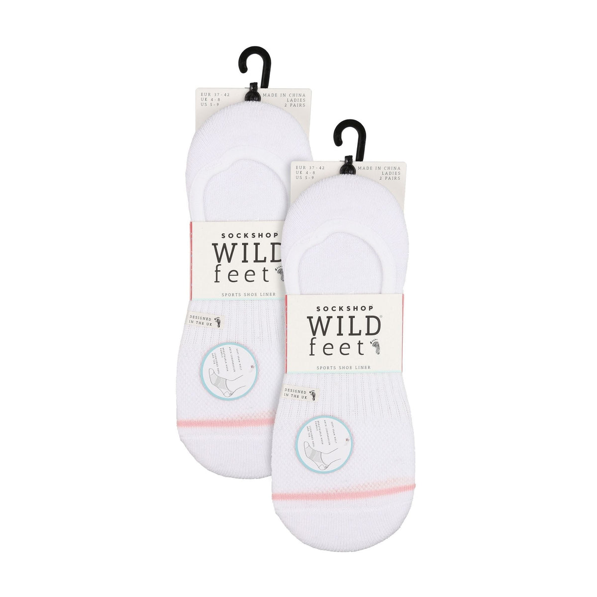 4 Pack Ladies Outdoor Athletic Socks in Black or White for Running & Walking