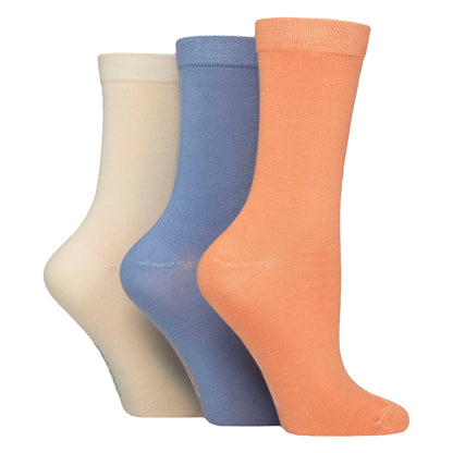 3 Pack Ladies Plain Bamboo Socks - Soft Breathable Everyday Comfort Socks