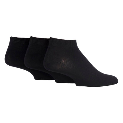 3 Pack Mens Plain Bamboo Trainer Liner Socks - Soft Breathable Everyday Comfort