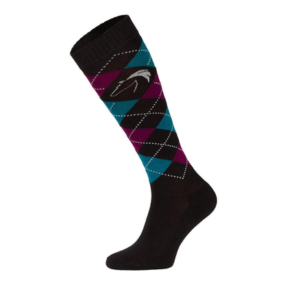 1 Pack Ladies Argyle Knee High Horse Riding Equestrian Socks