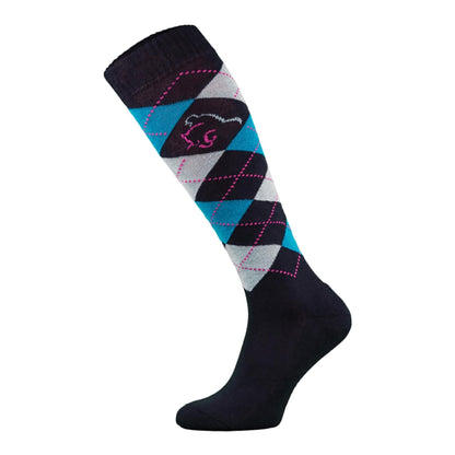1 Pack Ladies Argyle Knee High Horse Riding Equestrian Socks